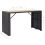 Garden bar furniture and cushions set 7 pieces black synthetic rattan by vidaXL, Garden sets - Ref: Foro24-49562, Price: 570,...