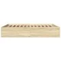 Estructura de cama madera de ingeniería roble Sonoma 160x200 cm de vidaXL, Camas y somieres - Ref: Foro24-3281002, Precio: 12...