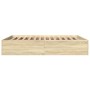 Sonoma oak engineered wood bed frame 160x200 cm by vidaXL, Beds and slatted bases - Ref: Foro24-3281002, Price: 131,35 €, Dis...