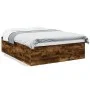 Smoked oak engineered wood bed frame 150x200cm by vidaXL, Beds and slatted bases - Ref: Foro24-3280920, Price: 145,01 €, Disc...