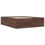 Oak brown engineered wood bed frame 150x200 cm by vidaXL, Beds and slatted bases - Ref: Foro24-3280922, Price: 151,18 €, Disc...