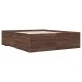 Oak brown engineered wood bed frame 150x200 cm by vidaXL, Beds and slatted bases - Ref: Foro24-3280922, Price: 149,37 €, Disc...