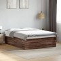 Oak brown engineered wood bed frame 150x200 cm by vidaXL, Beds and slatted bases - Ref: Foro24-3280922, Price: 151,18 €, Disc...