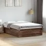 Oak brown engineered wood bed frame 150x200 cm by vidaXL, Beds and slatted bases - Ref: Foro24-3280922, Price: 149,37 €, Disc...