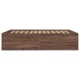 Oak brown engineered wood bed frame 150x200 cm by vidaXL, Beds and slatted bases - Ref: Foro24-3280922, Price: 151,18 €, Disc...