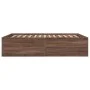 Oak brown engineered wood bed frame 150x200 cm by vidaXL, Beds and slatted bases - Ref: Foro24-3280922, Price: 149,37 €, Disc...