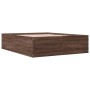 Oak brown engineered wood bed frame 150x200 cm by vidaXL, Beds and slatted bases - Ref: Foro24-3280922, Price: 151,18 €, Disc...