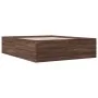 Oak brown engineered wood bed frame 150x200 cm by vidaXL, Beds and slatted bases - Ref: Foro24-3280922, Price: 149,37 €, Disc...