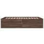 Oak brown engineered wood bed frame 140x200 cm by vidaXL, Beds and slatted bases - Ref: Foro24-3280929, Price: 146,49 €, Disc...