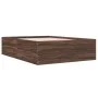 Oak brown engineered wood bed frame 140x200 cm by vidaXL, Beds and slatted bases - Ref: Foro24-3280929, Price: 146,49 €, Disc...