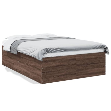 Bettgestell aus eichenbraunem Holzwerkstoff, 140 x 190 cm von vidaXL, Betten und Lattenroste - Ref: Foro24-3280943, Preis: 14...