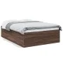 Estructura de cama madera de ingeniería marrón roble 140x190 cm de vidaXL, Camas y somieres - Ref: Foro24-3280943, Precio: 14...