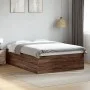 Oak brown engineered wood bed frame 140x190 cm by vidaXL, Beds and slatted bases - Ref: Foro24-3280943, Price: 144,09 €, Disc...