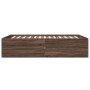 Oak brown engineered wood bed frame 140x190 cm by vidaXL, Beds and slatted bases - Ref: Foro24-3280943, Price: 145,26 €, Disc...