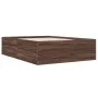 Oak brown engineered wood bed frame 140x190 cm by vidaXL, Beds and slatted bases - Ref: Foro24-3280943, Price: 144,09 €, Disc...