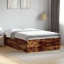 Estructura de cama madera de ingeniería roble ahumado 140x190cm
