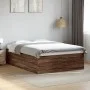 Oak brown engineered wood bed frame 120x200 cm by vidaXL, Beds and slatted bases - Ref: Foro24-3280936, Price: 140,18 €, Disc...