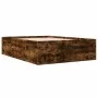 Estructura de cama madera de ingeniería roble ahumado 120x200cm de vidaXL, Camas y somieres - Ref: Foro24-3280934, Precio: 13...