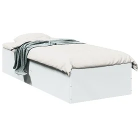 Estructura de cama madera de ingeniería blanca 90x190 cm de vidaXL, Camas y somieres - Ref: Foro24-3281063, Precio: 93,81 €, ...