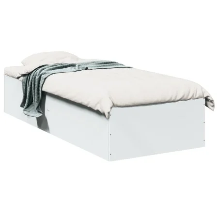 White engineered wood bed frame 90x190 cm by vidaXL, Beds and slatted bases - Ref: Foro24-3281063, Price: 93,82 €, Discount: %