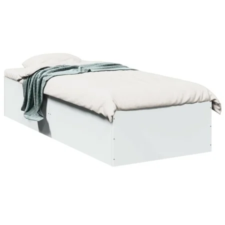White engineered wood bed frame 90x200 cm by vidaXL, Beds and slatted bases - Ref: Foro24-3281056, Price: 95,37 €, Discount: %