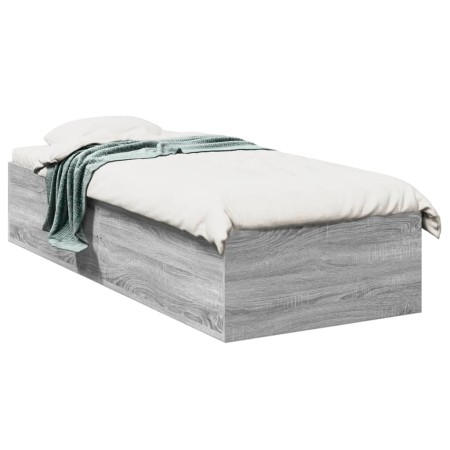 Sonoma-grauer Holzwerkstoff-Bettrahmen 90 x 190 cm von vidaXL, Betten und Lattenroste - Ref: Foro24-3281068, Preis: 94,54 €, ...