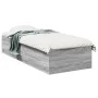 Estructura de cama madera de ingeniería gris Sonoma 90x190 cm de vidaXL, Camas y somieres - Ref: Foro24-3281068, Precio: 93,3...