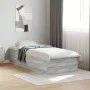 Sonoma-grauer Holzwerkstoff-Bettrahmen 100 x 200 cm von vidaXL, Betten und Lattenroste - Ref: Foro24-3281054, Preis: 98,77 €,...