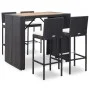 Garden bar table and chairs 5 pieces synthetic rattan and black wood by vidaXL, Garden sets - Ref: Foro24-49564, Price: 504,1...