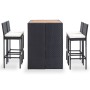 Garden bar table and chairs 5 pieces synthetic rattan and black wood by vidaXL, Garden sets - Ref: Foro24-49564, Price: 491,3...