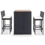 Garden bar table and chairs 5 pieces synthetic rattan and black wood by vidaXL, Garden sets - Ref: Foro24-49564, Price: 504,1...