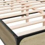 Estructura cama madera ingeniería metal roble Sonoma 120x200 cm de vidaXL, Camas y somieres - Ref: Foro24-3280038, Precio: 12...