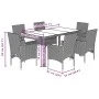 Garden dining set 7 pieces with black glass synthetic rattan cushions by vidaXL, Garden sets - Ref: Foro24-3278540, Price: 53...