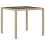 Set comedor jardín 5 pzas cojines ratán sintético vidrio beige de vidaXL, Conjuntos de jardín - Ref: Foro24-3278568, Precio: ...