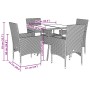 Garden dining set 5 pieces with brown glass synthetic rattan cushions by vidaXL, Garden sets - Ref: Foro24-3278604, Price: 31...