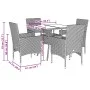 Garden dining set 5 pieces with brown glass synthetic rattan cushions by vidaXL, Garden sets - Ref: Foro24-3278604, Price: 33...