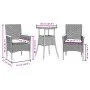 3-piece garden dining set with black acacia PE rattan cushions by vidaXL, Garden sets - Ref: Foro24-3278717, Price: 188,78 €,...