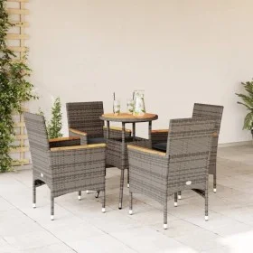 5-piece garden dining set with gray acacia PE rattan cushions by vidaXL, Garden sets - Ref: Foro24-3278720, Price: 326,01 €, ...