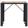 Garten-Bartisch und Stühle, 5 Stück, synthetisches Rattan und schwarzes Holz von vidaXL, Gartensets - Ref: Foro24-49564, Prei...
