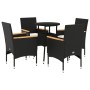 Garden dining set 5 pieces with black glass synthetic rattan cushions by vidaXL, Garden sets - Ref: Foro24-3278722, Price: 29...