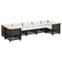 7-teiliges Gartensofa-Set mit schwarzen synthetischen Rattankissen von vidaXL, Gartensets - Ref: Foro24-3261974, Preis: 548,9...