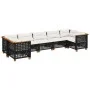 7-teiliges Gartensofa-Set mit schwarzen synthetischen Rattankissen von vidaXL, Gartensets - Ref: Foro24-3261974, Preis: 602,8...