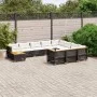 11-teiliges Gartensofa-Set und schwarze synthetische Rattankissen von vidaXL, Gartensets - Ref: Foro24-3262058, Preis: 858,77...