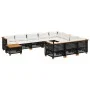 11-teiliges Gartensofa-Set und schwarze synthetische Rattankissen von vidaXL, Gartensets - Ref: Foro24-3262058, Preis: 858,77...