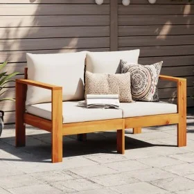 2 seater garden sofa with solid acacia wood cushions by vidaXL, Modular outdoor sofas - Ref: Foro24-367623, Price: 191,07 €, ...