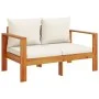 2 seater garden sofa with solid acacia wood cushions by vidaXL, Modular outdoor sofas - Ref: Foro24-367623, Price: 191,07 €, ...