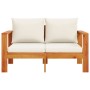 2 seater garden sofa with solid acacia wood cushions by vidaXL, Modular outdoor sofas - Ref: Foro24-367623, Price: 169,79 €, ...