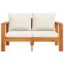 2 seater garden sofa with solid acacia wood cushions by vidaXL, Modular outdoor sofas - Ref: Foro24-367623, Price: 191,07 €, ...
