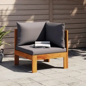 Corner garden sofa with solid acacia wood cushions by vidaXL, Modular outdoor sofas - Ref: Foro24-367628, Price: 151,09 €, Di...