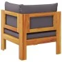 Eckgartensofa mit Kissen aus massivem Akazienholz von vidaXL, Modulare Sofas für den Außenbereich - Ref: Foro24-367628, Preis...